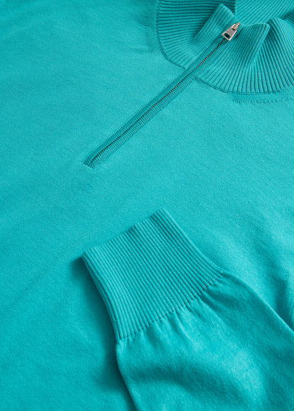 Quarter Zip Cotton Sweater - Paul Stuart Essential