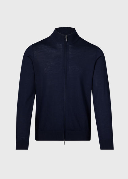 Essential Merino Wool Zip Cardigan - Paul Stuart Featured