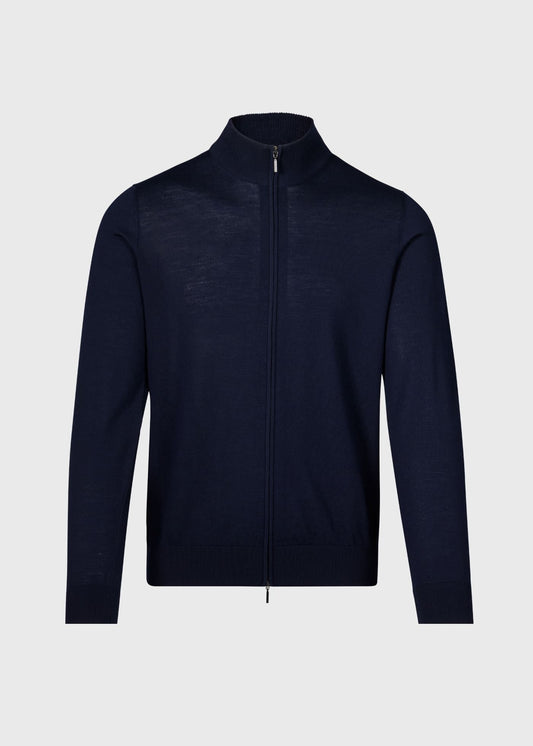 Essential Merino Wool Zip Cardigan - Paul Stuart Featured