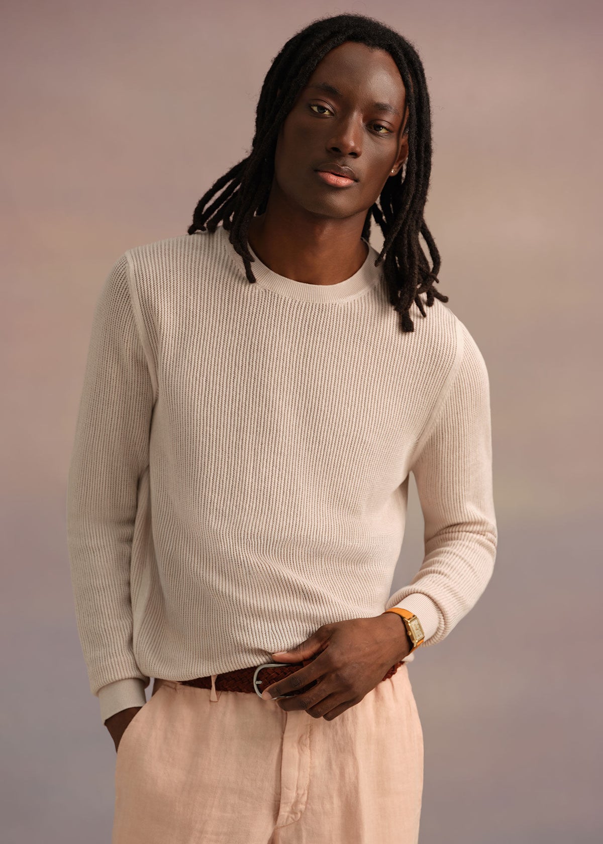 Silk & Cotton Crew Neck - Paul Stuart Hot Sale