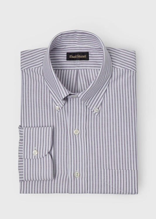 Stripe Oxford Button-Down Shirt - Paul Stuart Premium