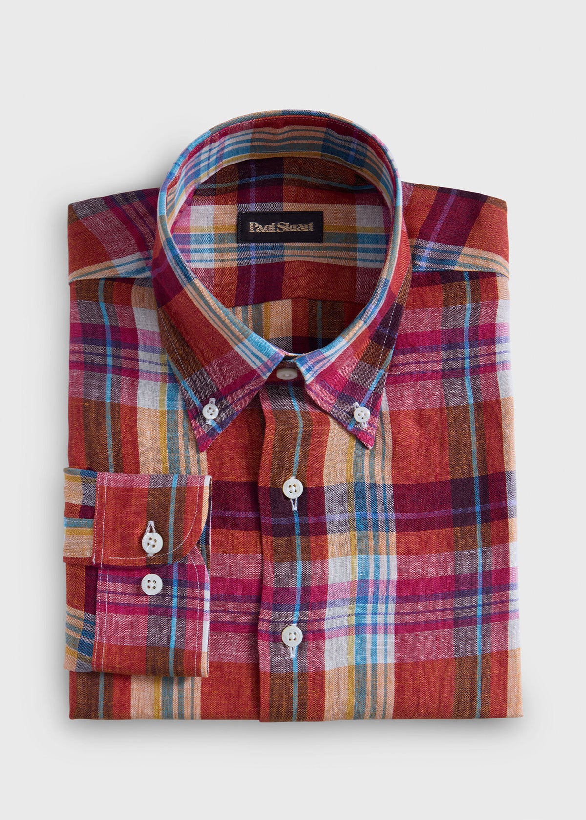 Linen Madras Shirt - Paul Stuart Latest