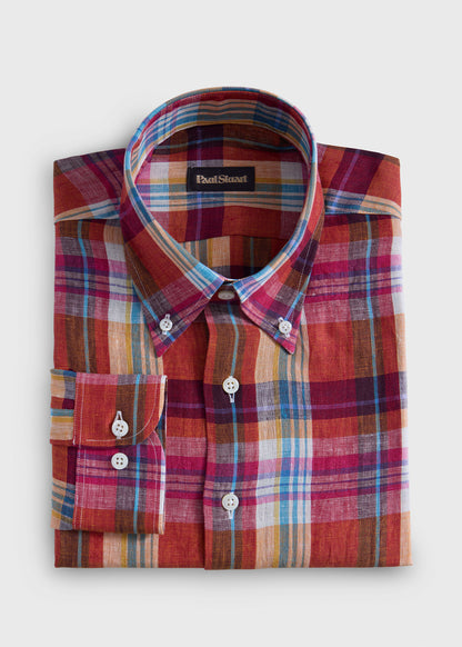 Linen Madras Shirt - Paul Stuart Latest