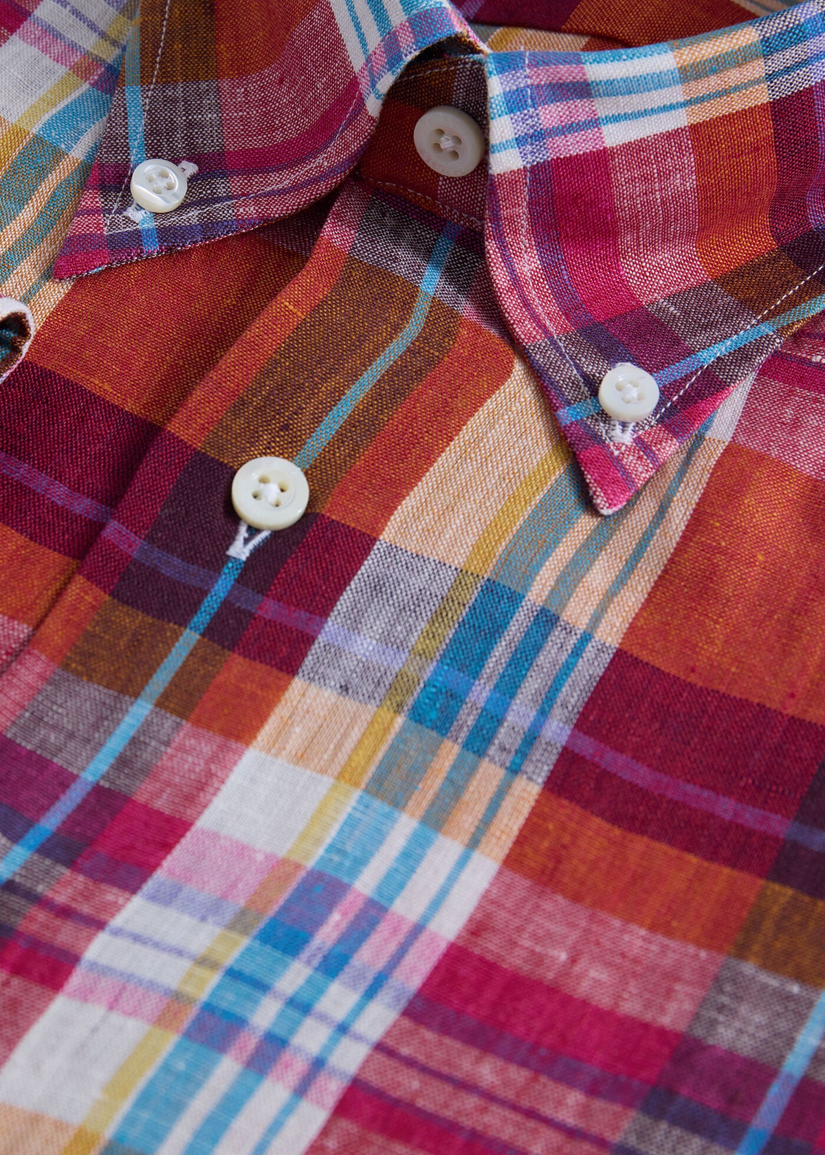 Linen Madras Shirt - Paul Stuart Latest
