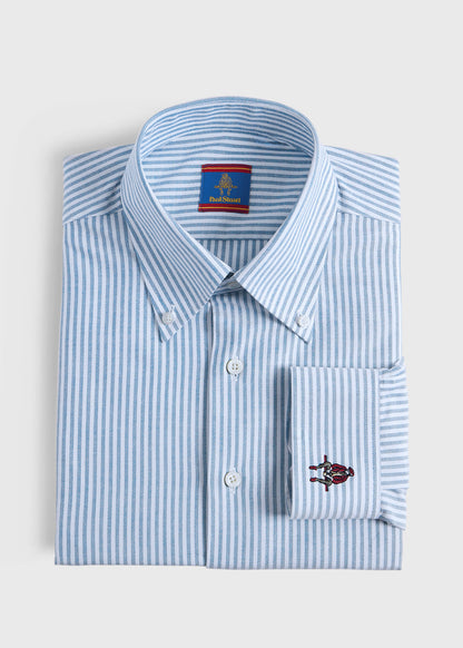 Striped Oxford Logo Sport Shirt - Paul Stuart Popular