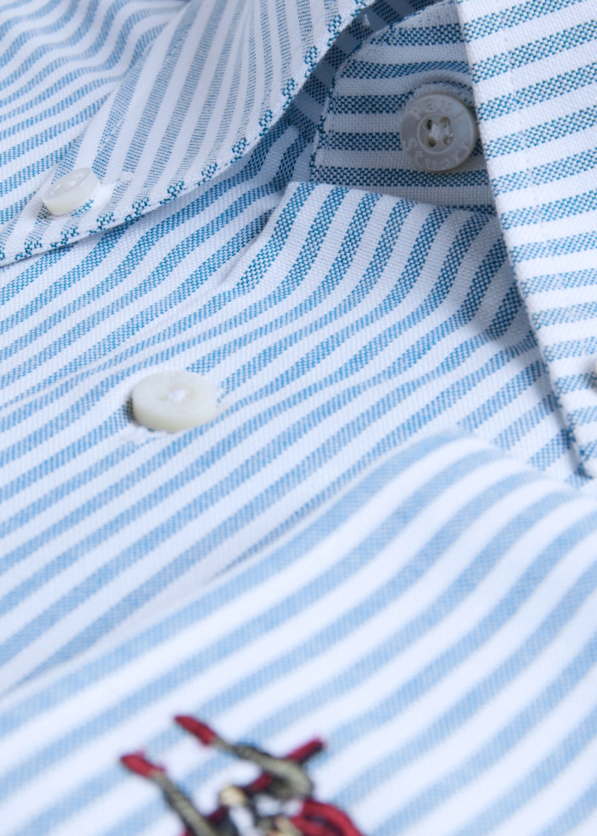 Striped Oxford Logo Sport Shirt - Paul Stuart Popular