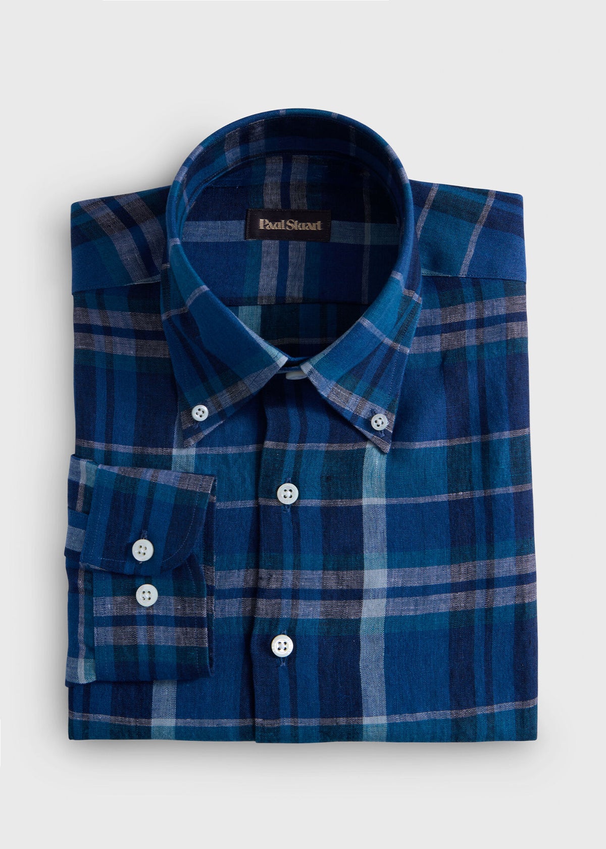 Linen Madras Shirt - Paul Stuart Discount