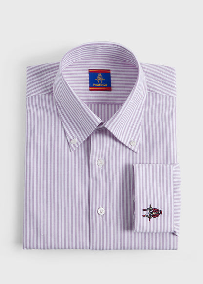 Striped Oxford Logo Sport Shirt - Paul Stuart Premium