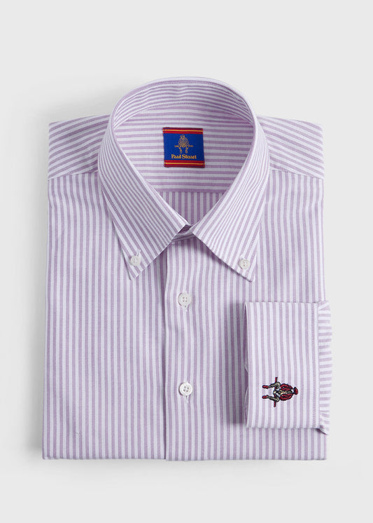 Striped Oxford Logo Sport Shirt - Paul Stuart Premium