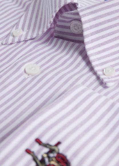 Striped Oxford Logo Sport Shirt - Paul Stuart Premium