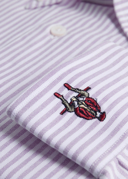 Striped Oxford Logo Sport Shirt - Paul Stuart Premium