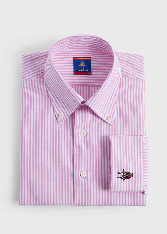 Striped Oxford Logo Sport Shirt - Paul Stuart Recommended