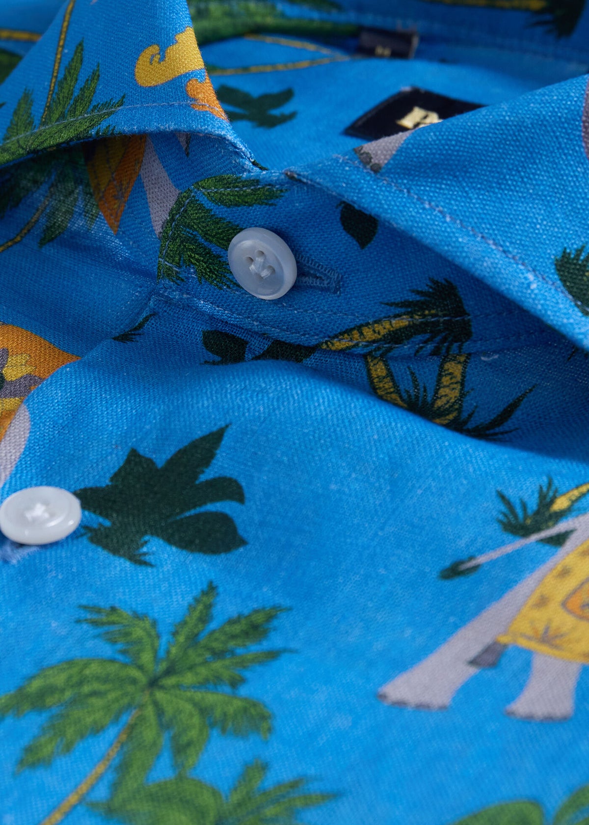 Linen Tropical Print Sport Shirt - Paul Stuart New