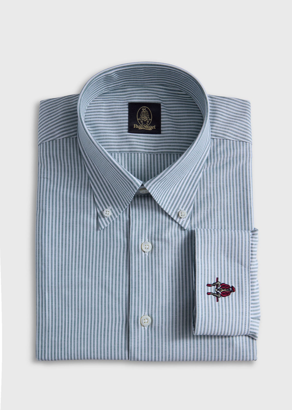 Stripe Oxford Logo Sport Shirt - Paul Stuart Hot Sale