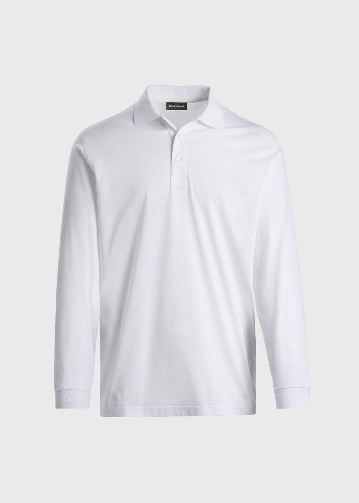 Mercerized Cotton Long Sleeve Polo Shirt - Paul Stuart Smart Buy