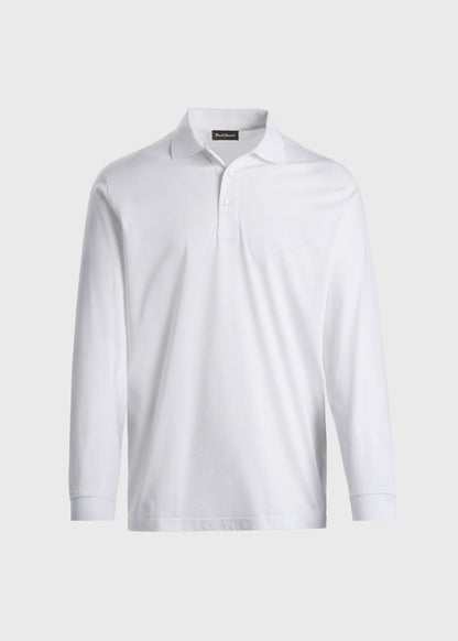 Mercerized Cotton Long Sleeve Polo Shirt - Paul Stuart Smart Buy