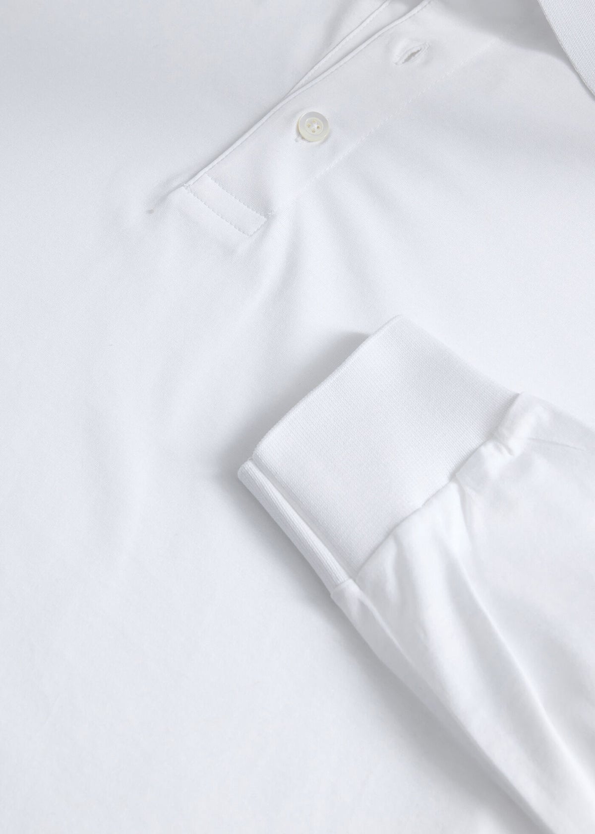 Mercerized Cotton Long Sleeve Polo Shirt - Paul Stuart Smart Buy