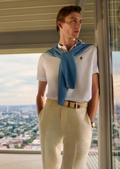 Cotton Pique Logo Polo - Paul Stuart Sale