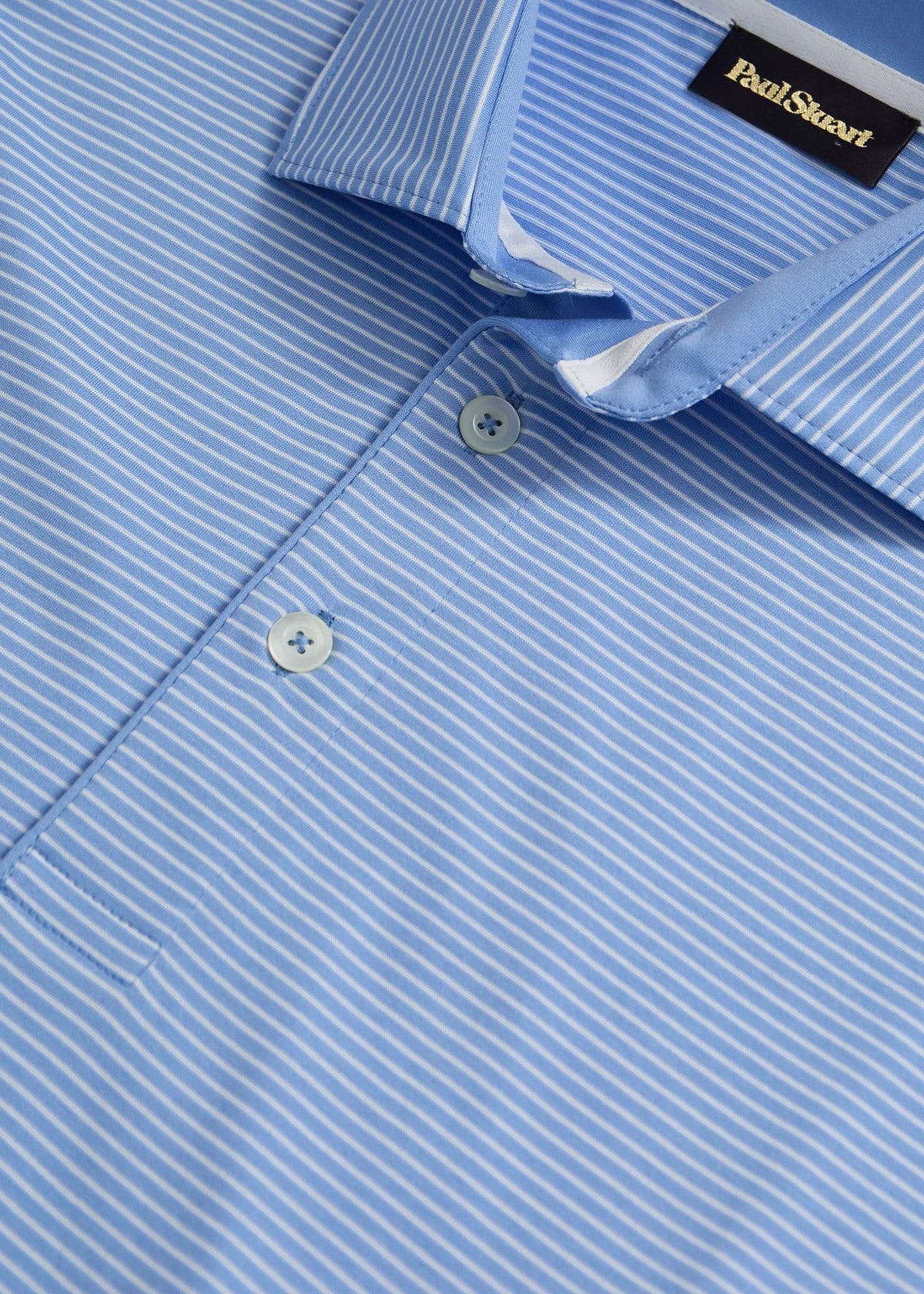 Two-Tone Stripe Performance Polo - Paul Stuart Best Seller