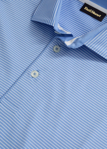 Two-Tone Stripe Performance Polo - Paul Stuart Best Seller