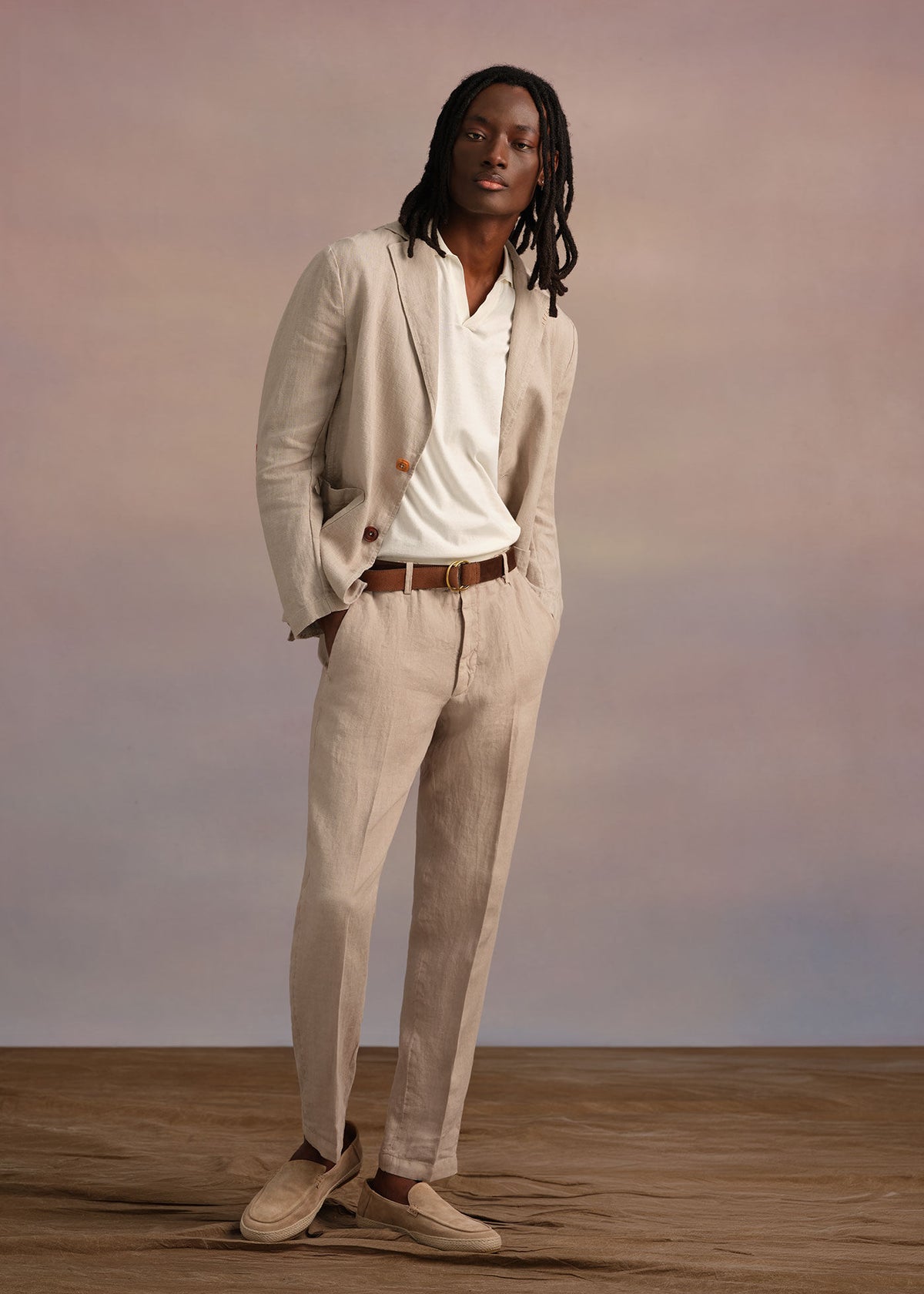 Linen Garment Dyed Trouser - Paul Stuart New