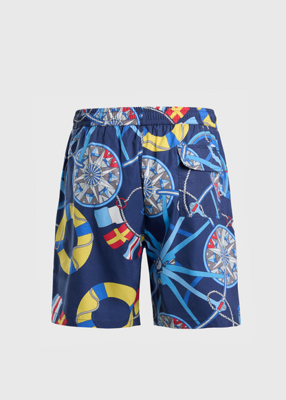 Nautical Print Swim Trunk - Paul Stuart Top Pick