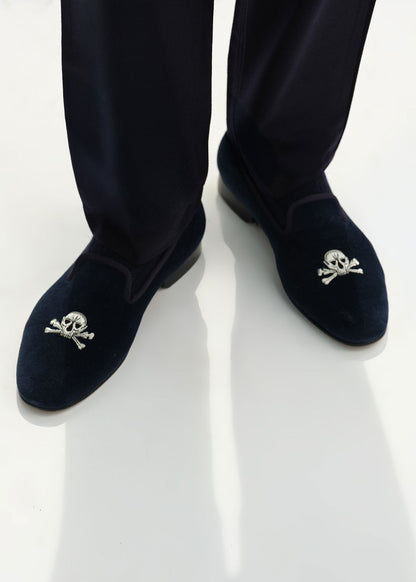 Tyler Velvet Skull Slip-on - Paul Stuart Hot Sale
