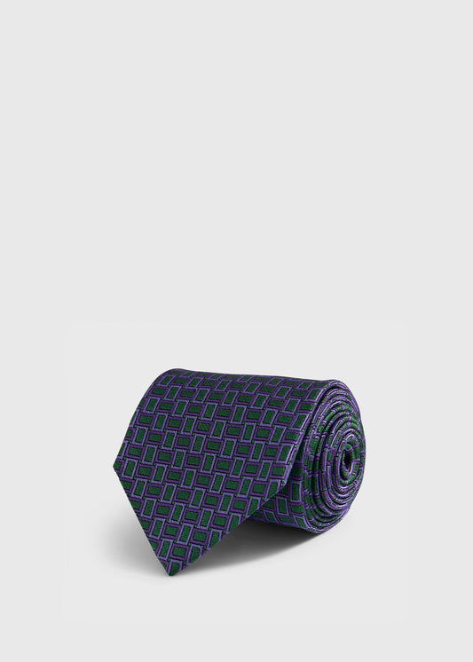 Silk Diamond Trellis Motif Tie - Paul Stuart Special Offer