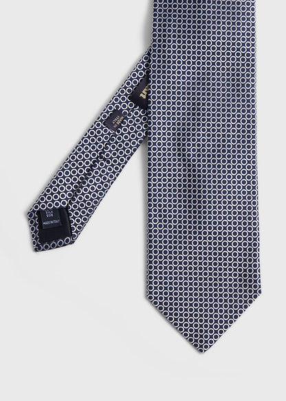 Silk Jacquard Deco Rings Tie - Paul Stuart Special Offer