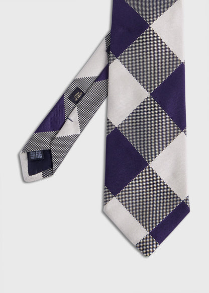 Woven Silk Oversized Check Tie - Paul Stuart Value