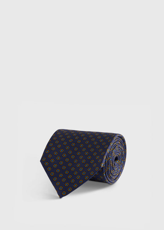 Micro Medallion Printed Silk Tie - Paul Stuart Discount