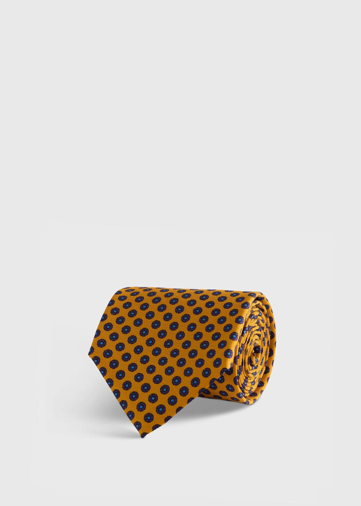 Micro Medallion Printed Silk Tie - Paul Stuart New
