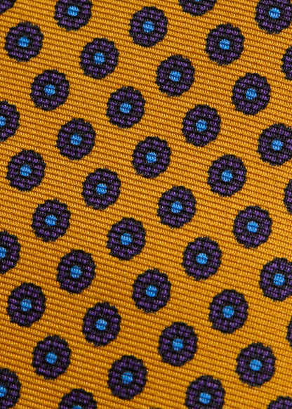 Micro Medallion Printed Silk Tie - Paul Stuart New