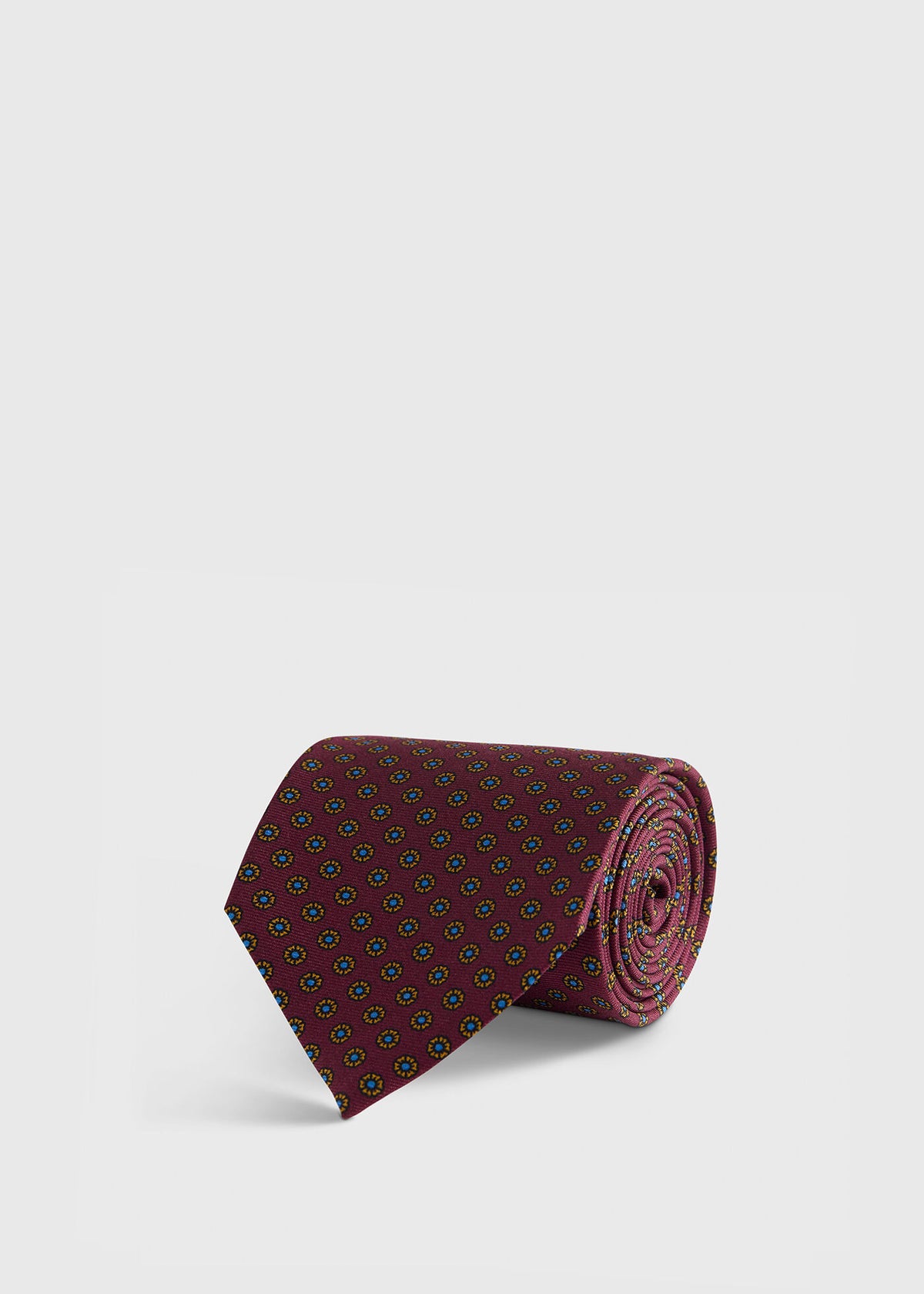 Micro Medallion Printed Silk Tie - Paul Stuart Featured