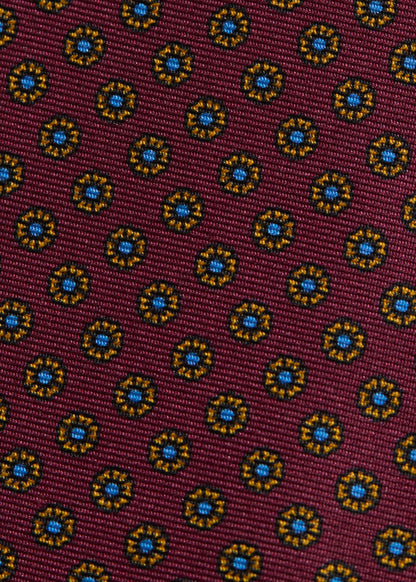 Micro Medallion Printed Silk Tie - Paul Stuart Featured