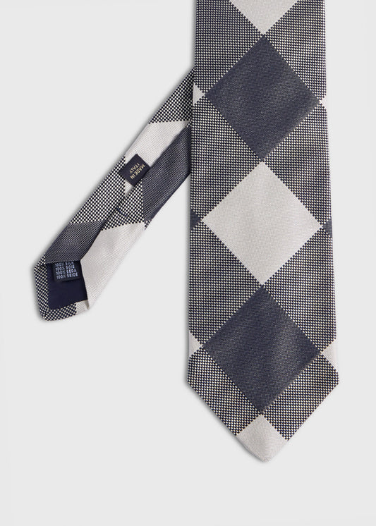 Woven Silk Oversized Check Tie - Paul Stuart Popular