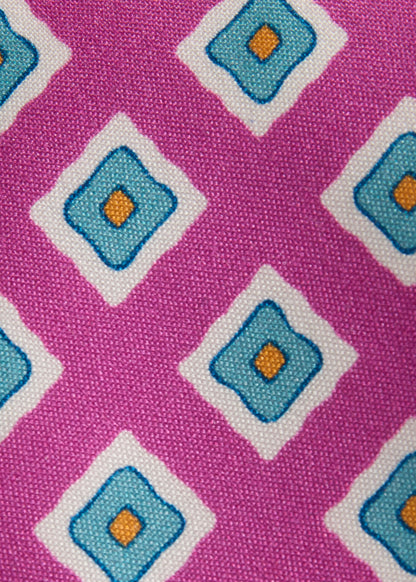 Medallion Print Habotai Silk Tie - Paul Stuart Sale