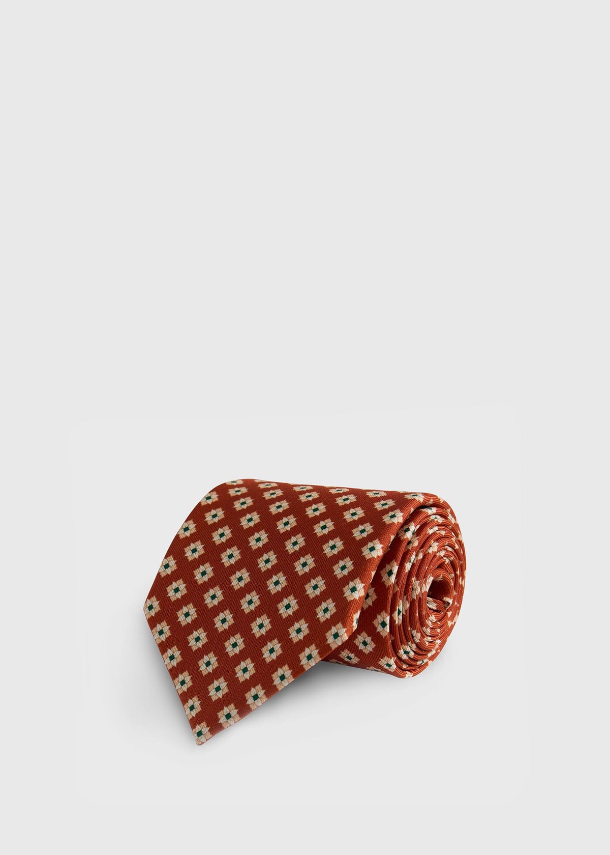 Silk Geometric Floral Tie - Paul Stuart New