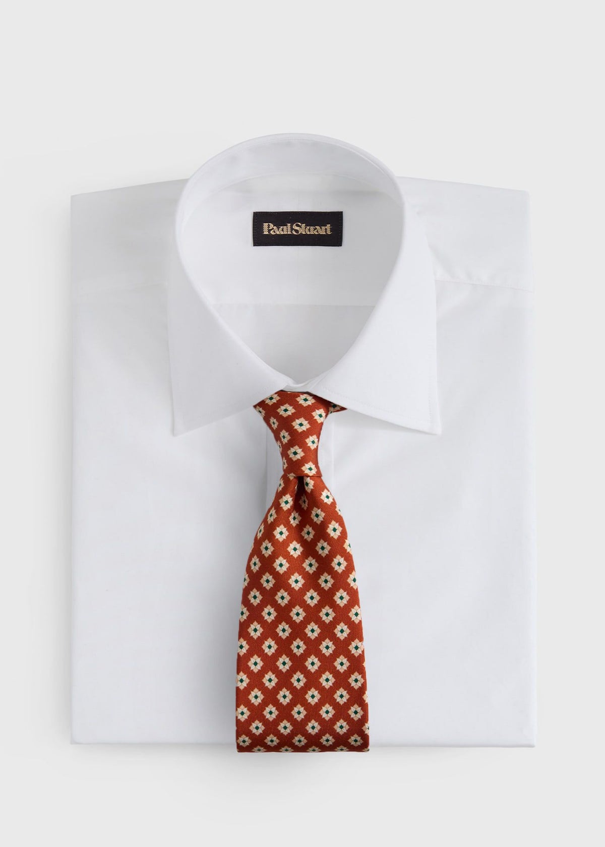 Silk Geometric Floral Tie - Paul Stuart New