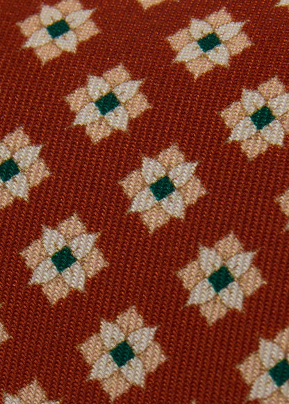 Silk Geometric Floral Tie - Paul Stuart New