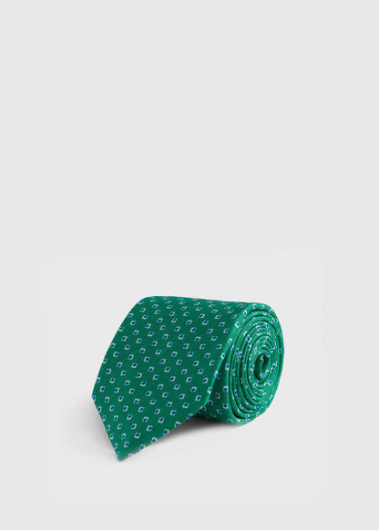 Silk Diamond Medallion Print Tie - Paul Stuart Featured
