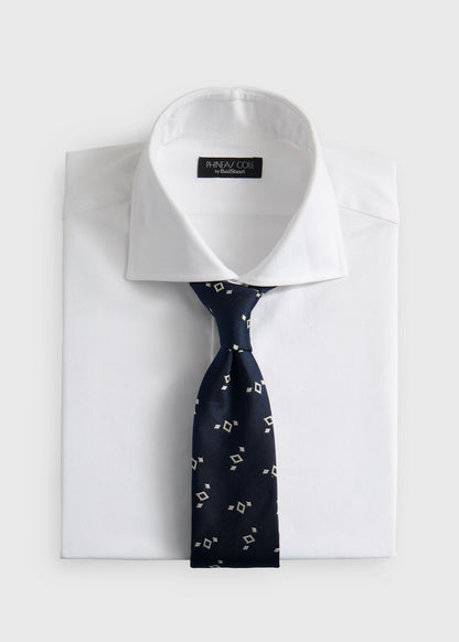 Silk Diamond Print Tie - Paul Stuart Trending