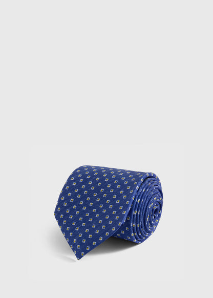 Silk Diamond Medallion Print Tie - Paul Stuart Trending