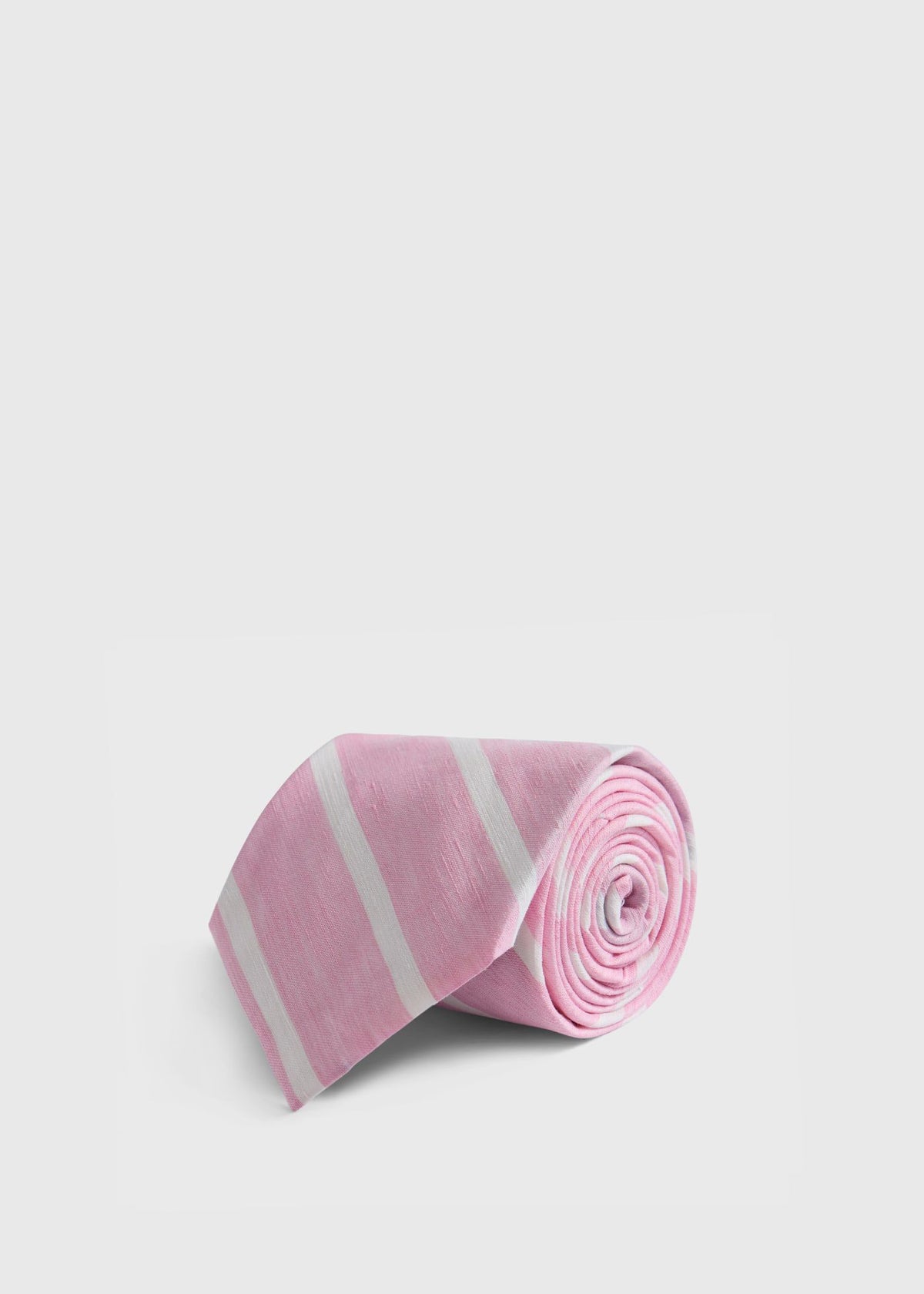 Linen & Cotton Stripe Tie - Paul Stuart Sale