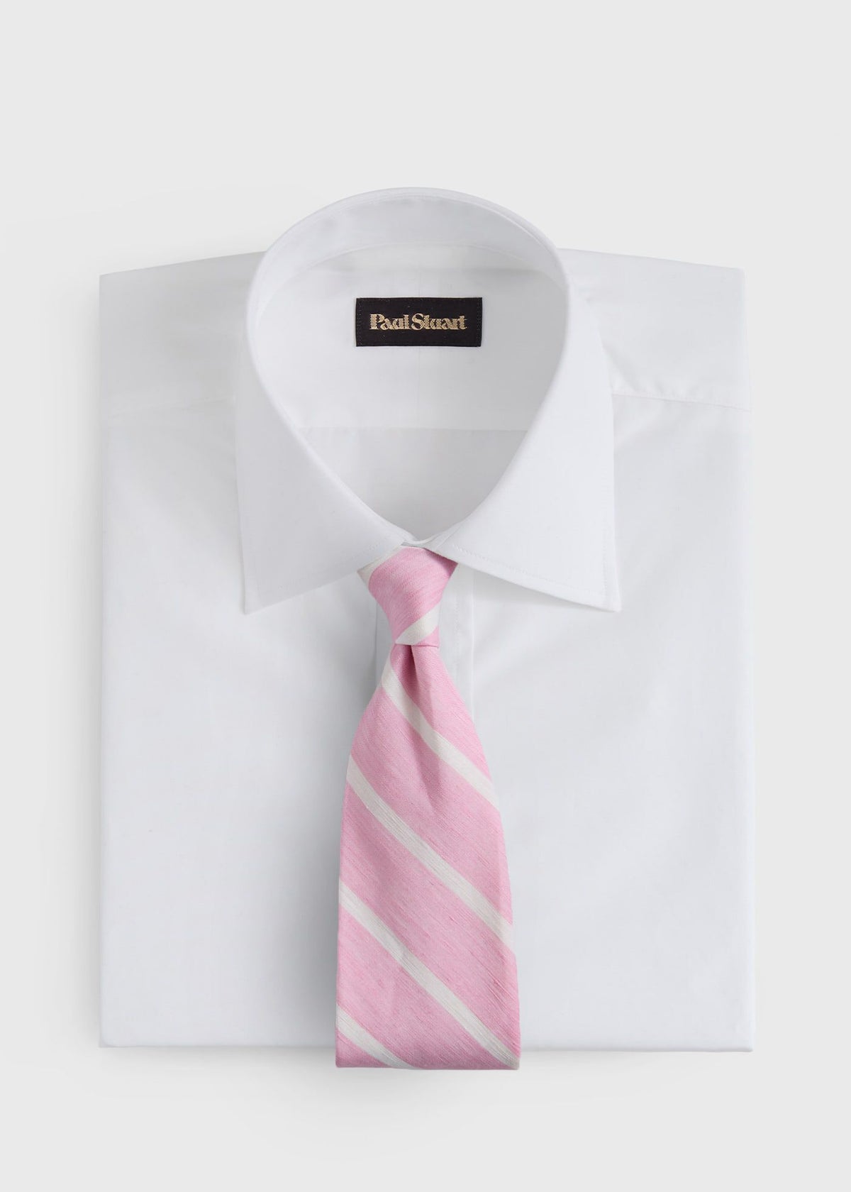 Linen & Cotton Stripe Tie - Paul Stuart Sale