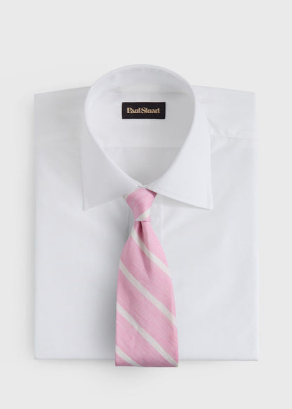 Linen & Cotton Stripe Tie - Paul Stuart Sale