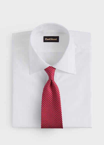Silk Micro Daisy Print Tie - Paul Stuart Trusted
