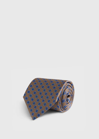 Silk Geometric Rosette Medallion Tie - Paul Stuart New