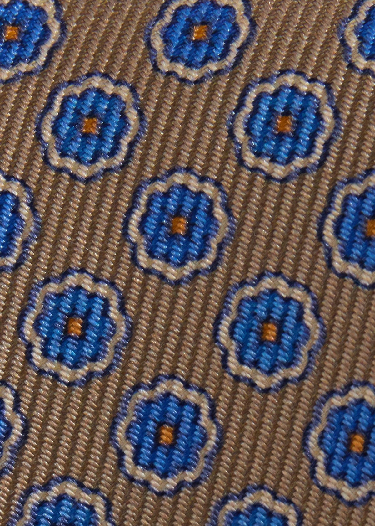 Silk Geometric Rosette Medallion Tie - Paul Stuart New