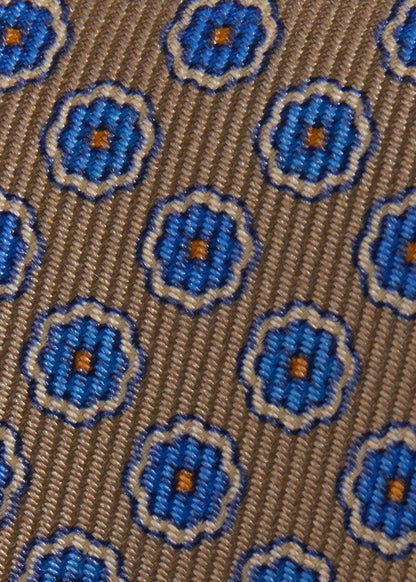 Silk Geometric Rosette Medallion Tie - Paul Stuart New